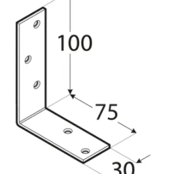 Coltar pentru constructii din lemn zincat 100x75x30x3,0 mm KB1-4015 Domax