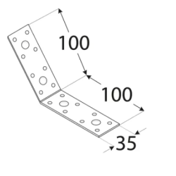 Coltar perforat pentru lemn zincat unghi 135 100x100x35x2,5 mm KLR4-4084 Domax