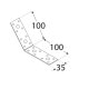 Coltar perforat pentru lemn zincat unghi 135 100x100x35x2,5 mm KLR4-4084 Domax