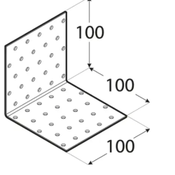 Coltar perforat pentru lemn zincat 100x100x100x2,0 mm KM13-4113 Domax