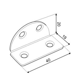 Coltar lat pentru constructii din lemn zincat 40x19 mm KSZ1-8879 Domax