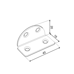 Coltar lat pentru constructii din lemn zincat 40x19 mm KSZ1-8879 Domax