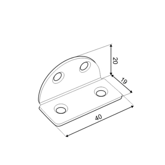Coltar lat pentru constructii din lemn zincat 40x19 mm KSZ1-8879 Domax