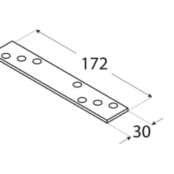 Conector plat pentru lemn zincat material gros 172x30x3,0 mm LG1-4461 Domax
