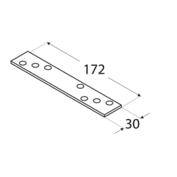 Conector plat pentru lemn zincat material gros 172x30x3,0 mm LG1-4461 Domax