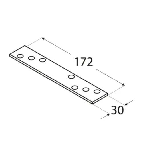 Conector plat pentru lemn zincat material gros 172x30x3,0 mm LG1-4461 Domax