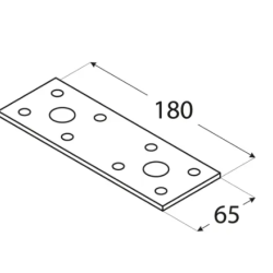 Conector plat pentru lemn zincat 180x65x2,5 mm LP5-4475 Domax