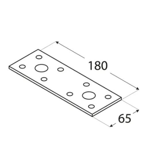 Conector plat pentru lemn zincat 180x65x2,5 mm LP5-4475 Domax
