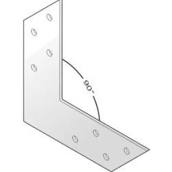 Coltar perforat plat tip V pentru lemn zincat 120x120x35x2,0 mm NAS120-46501 Domax