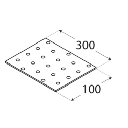 Placa perforata pentru lemn zincata 100x40x2,0 mm PP2-4402 Domax