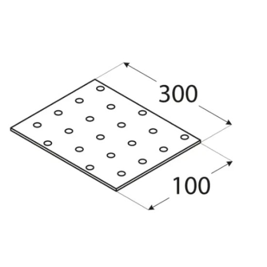 Placa perforata pentru lemn zincata 100x40x2,0 mm PP2-4402 Domax