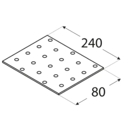 Placa perforata pentru lemn zincata 240x80x2,0 mm PP10-4410 Domax