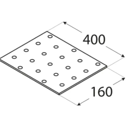 Placa perforata pentru lemn zincata 400x160x2,0 mm PP23-4423 Domax