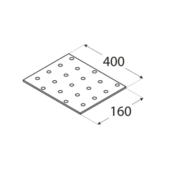 Placa perforata pentru lemn zincata 400x160x2,0 mm PP23-4423 Domax