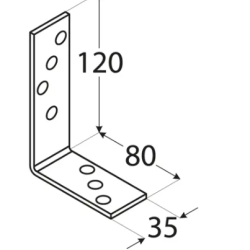 Coltar pentru constructii din lemn zincat 120x80x35x4,0 mm KB2-4016 Domax