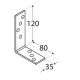 Coltar pentru constructii din lemn zincat 120x80x35x4,0 mm KB2-4016 Domax
