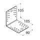 Coltar perforat pentru lemn zincat 105x105x90x2,5 mm KL5-4075 Domax