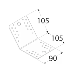 Coltar perforat pentru lemn zincat unghi 135 105x105x90x2,5 mm KLR5-4085 Domax