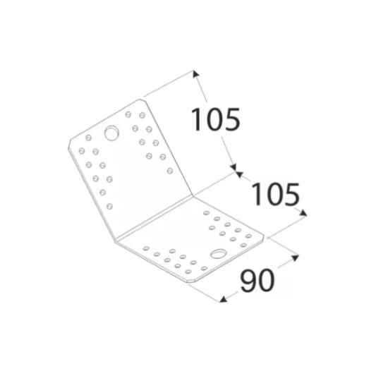 Coltar perforat pentru lemn zincat unghi 135 105x105x90x2,5 mm KLR5-4085 Domax