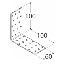 Coltar perforat pentru lemn zincat 100x100x60x2,0 mm KM11-4111 Domax
