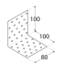 Coltar perforat pentru lemn zincat 100x100x80x2,0 mm KM12-4112 Domax