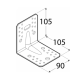 Coltar perforat ranforsat pentru lemn zincat 105x105x90x2,0 mm KPL2-4052 Domax