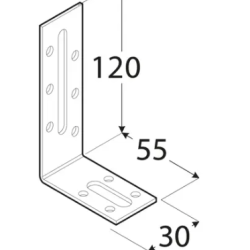 Coltar reglabil pentru lemn zincat 120x55x30x2,0 mm KRD4-4218 Domax