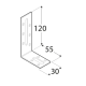 Coltar reglabil pentru lemn zincat 120x55x30x2,0 mm KRD4-4218 Domax