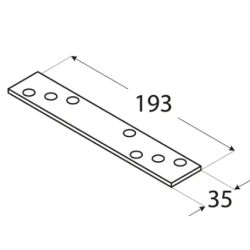 Conector plat pentru lemn zincat material gros 193x35x4,0 mm LG2-4462 Domax