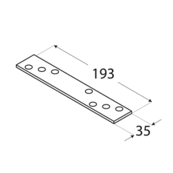 Conector plat pentru lemn zincat material gros 193x35x4,0 mm LG2-4462 Domax