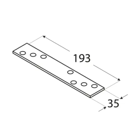 Conector plat pentru lemn zincat material gros 193x35x4,0 mm LG2-4462 Domax