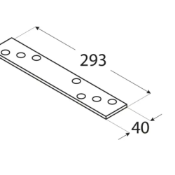 Conector plat pentru lemn zincat material gros 293x40x5,0 mm LG3-4463 Domax