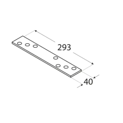 Conector plat pentru lemn zincat material gros 293x40x5,0 mm LG3-4463 Domax
