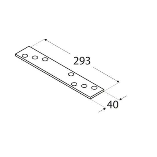 Conector plat pentru lemn zincat material gros 293x40x5,0 mm LG3-4463 Domax