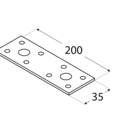 Conector plat pentru lemn zincat 200x35x2,5 mm LP3-4473 Domax