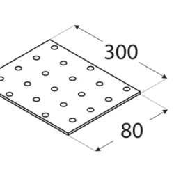Placa perforata pentru lemn zincata 300x80x2,0 mm PP11-4411 Domax