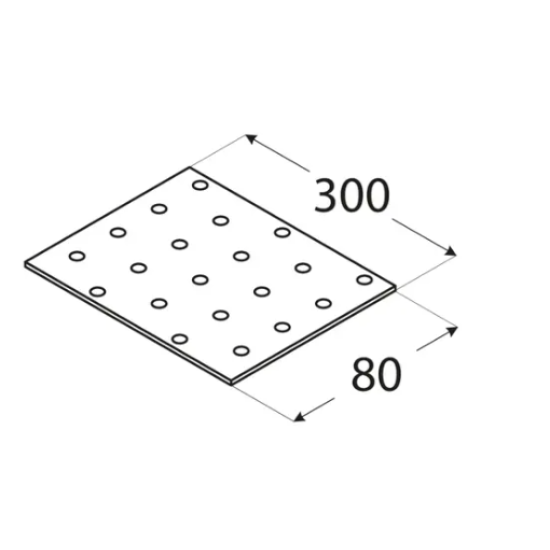 Placa perforata pentru lemn zincata 300x80x2,0 mm PP11-4411 Domax