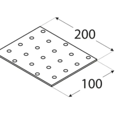 Placa perforata pentru lemn zincata 200x100x2,0 mm PP12-4412 Domax