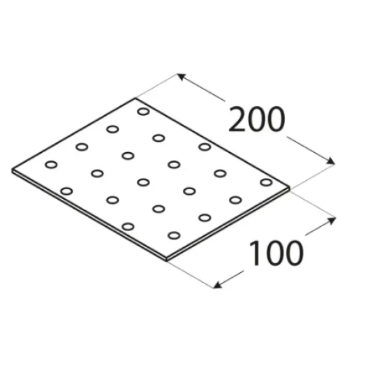 Placa perforata pentru lemn zincata 200x100x2,0 mm PP12-4412 Domax