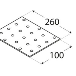 Placa perforata pentru lemn zincata 260x100x2,0 mm PP14-4414 Domax