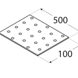 Placa perforata pentru lemn zincata 500x100x2,0 mm PP17-4417 Domax