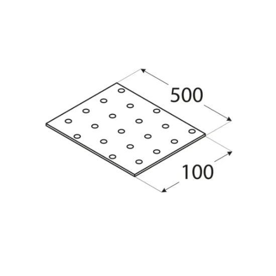 Placa perforata pentru lemn zincata 500x100x2,0 mm PP17-4417 Domax