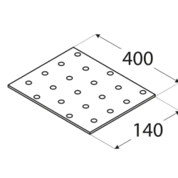Placa perforata pentru lemn zincata 400x140x2,0 mm PP22-4422 Domax