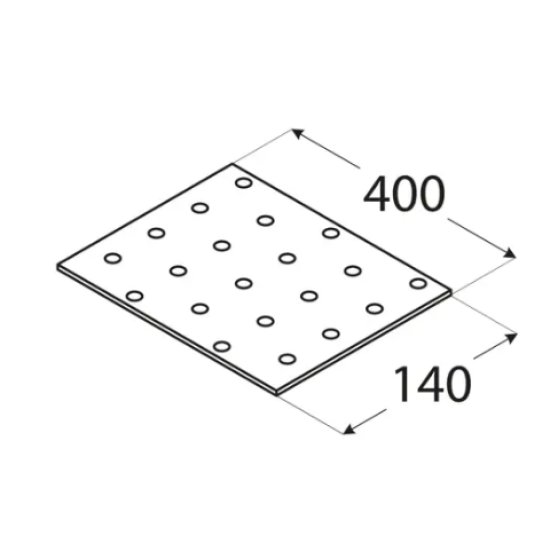 Placa perforata pentru lemn zincata 400x140x2,0 mm PP22-4422 Domax