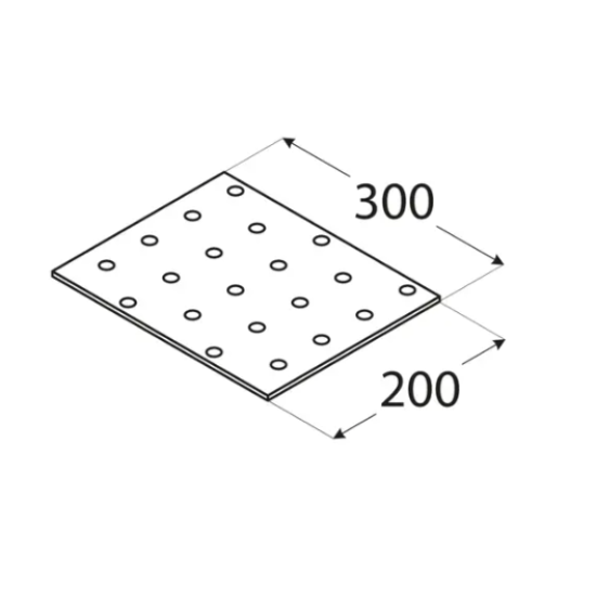 Placa perforata pentru lemn zincata 300x200x2,0 mm PP24-4424 Domax