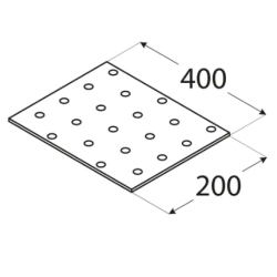 Placa perforata pentru lemn zincata 200x400x2,0 mm PP25-4425 Domax