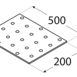 Placa perforata pentru lemn zincata 200x500x2,0 mm PP26-4426 Domax