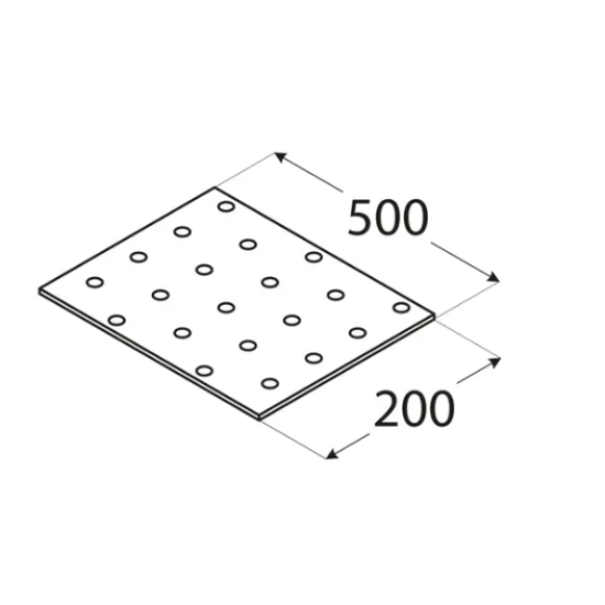 Placa perforata pentru lemn zincata 200x500x2,0 mm PP26-4426 Domax