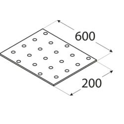 Placa perforata pentru lemn zincata 200x600x2,0 mm PP27-4427 Domax