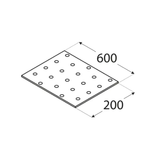 Placa perforata pentru lemn zincata 200x600x2,0 mm PP27-4427 Domax